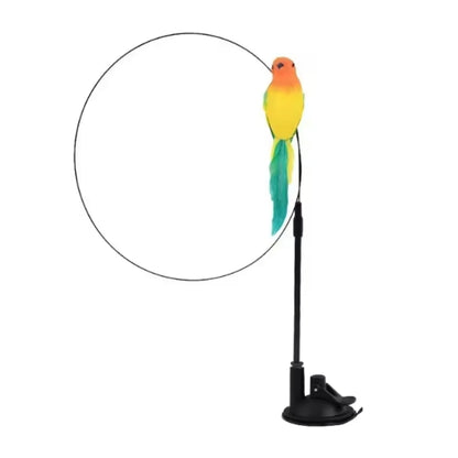 Interaktywna zabawka dla kotów z piórkami, zawieszona i odbijająca się