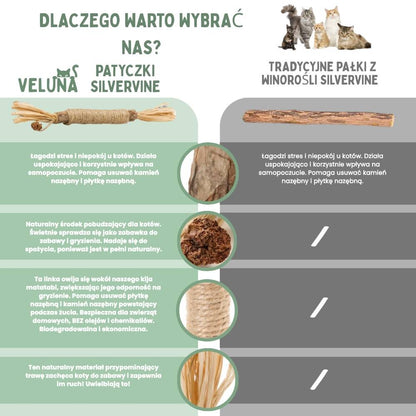 Patyczki dentystyczne z Silvervine dla kotów