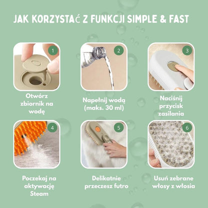 Wielofunkcyjna szczotka parowa 4 w 1 dla psów