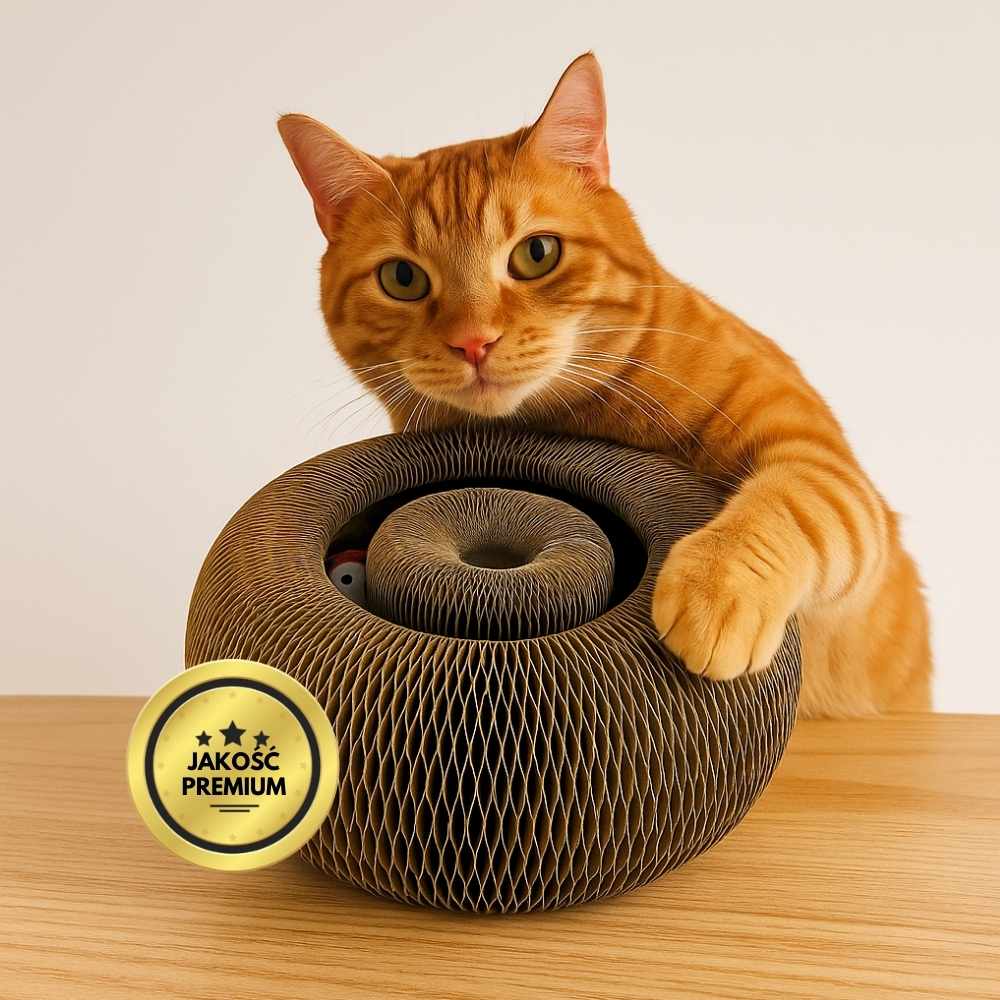 Interaktywna drapaczka dla kotów z dołączoną piłeczką