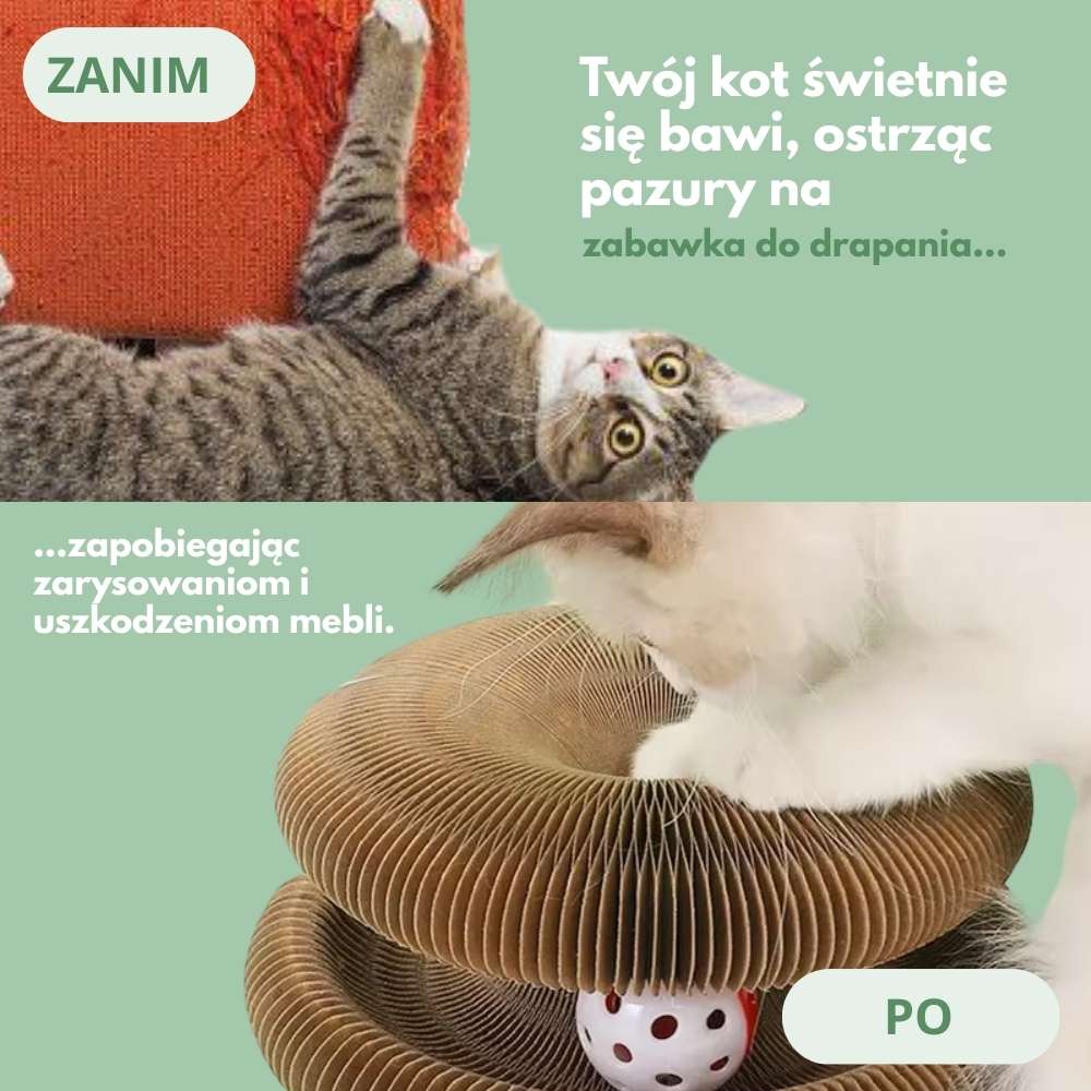 Interaktywna drapaczka dla kotów z dołączoną piłeczką