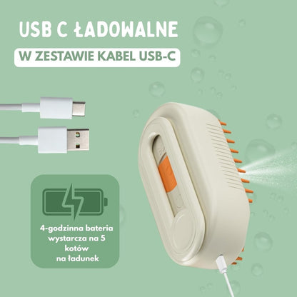 Wielofunkcyjna szczotka parowa 4-w-1 dla kotów